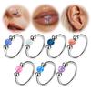 316L Titanium Steel Opal Seamless Hoop Nose & Septum Ring Earrings