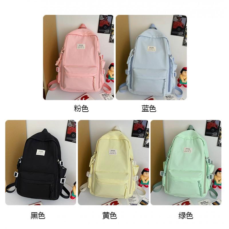 Junior High School Schoolbag Women Korean Preppy Style Light Backpack Large-capacity All-matching Student