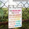 2D Flat Inspirational Rainbow Metal Sign "You Belong Here" - Vintage-Style 12X8 Inch Multicolor Aluminium Wall Art Featuring Positive Affirmations
