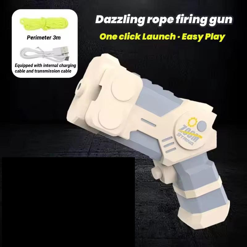 Leuchtende Schnur Seil Leuchtet im Dunkeln Schnur Seil Werfer Leuchtend Tragbar Handheld Schnur Spielzeugpistole Stressabbau Spielzeug Kinder Party Geschenk