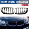 2 Stücke Auto Stil Glanz Schwarz Vorne Niere Doppel Lamellen Grill Grille Für-BMW E92 E93 3-Serie 328I 335I Coupe LCI 2010-2013