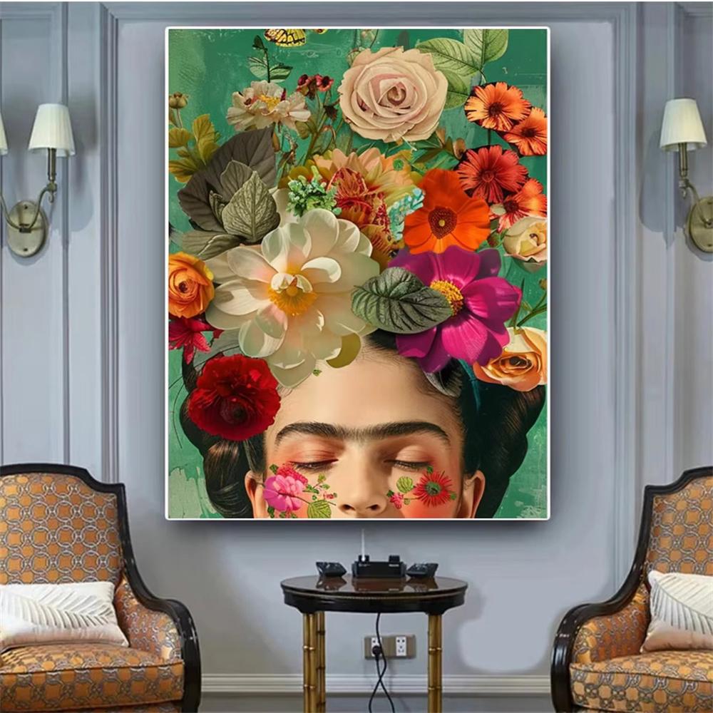 2026 New Diamond Painting Girl Flower Cross Stitch Kit Full Diamond Mosaic Women Art Embroidery Pictures for Home Decoration