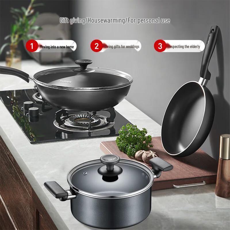 SUPOR Colorful Nonstick 3-Piece Cookware Set