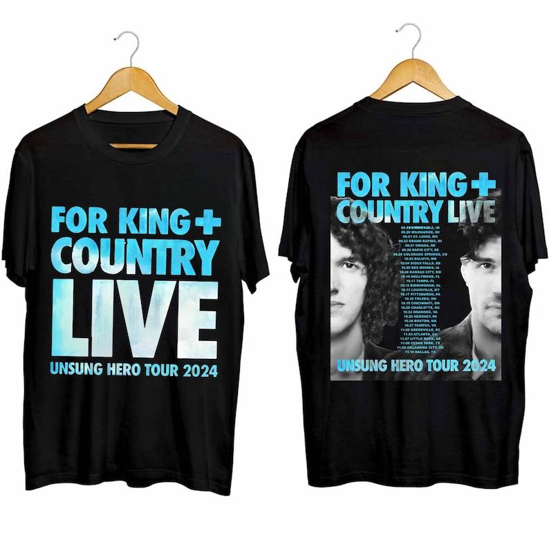 

300GSM Heavy Cotton T-Shirt For King + Country Unsung Hero Tour Shirt For King & Country Band Fan Shirt Unsung Hero Concert Shirt