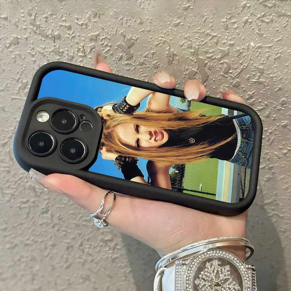 A-Avril L-Lavigne Phone Case For iPhone 17,16,15,14,13,12,11,Pro,Max,Plus,X,XS,SE4,E,Mini Black Thickened border Case