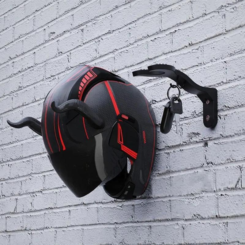 Space Saving Motorcycle Helmets Wall Hook Organizers ABS Mounting Bracket Simple Installation for Home Garage Or Kitchen