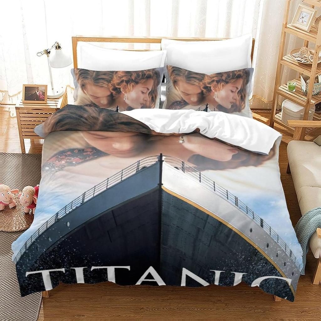Copripiumino Federa Amore Romantico Titanic Jack Rose Set Biancheria da Letto Adulto Ragazzo Ragazza Decorazione Camera da Letto Singolo Matrimoniale Grande