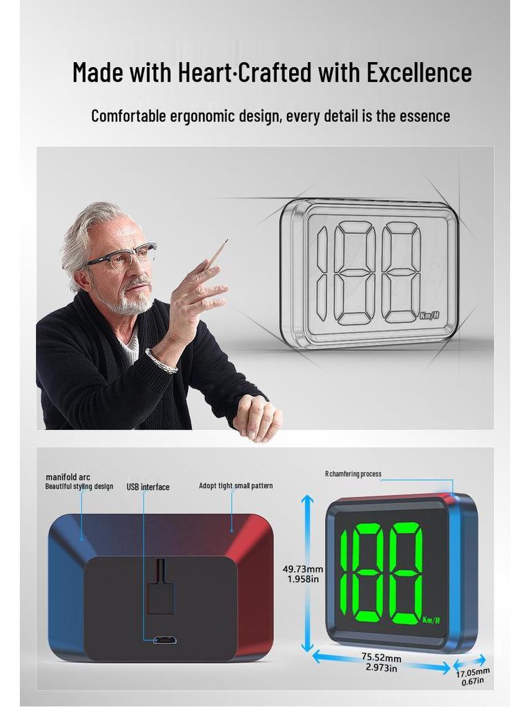 Smart HUD Multifunctional Car Speedometer with High-Definition Beidou GPS Display