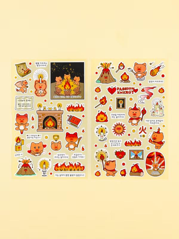 Daiso Sajoo Sticker Set 5 Types 10sheets
