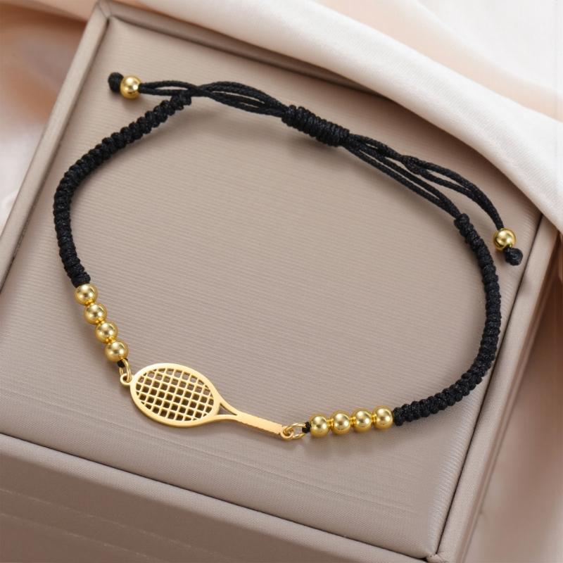 Braccialetto Geometrico Racchetta Con Cinturino Intrecciato Personalizzabile E Materiali Confortevoli