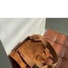2024 Trendy Retro Brown Flannel Women's Large Capacity Messenger Shoulder Bag for Autumn/Winter