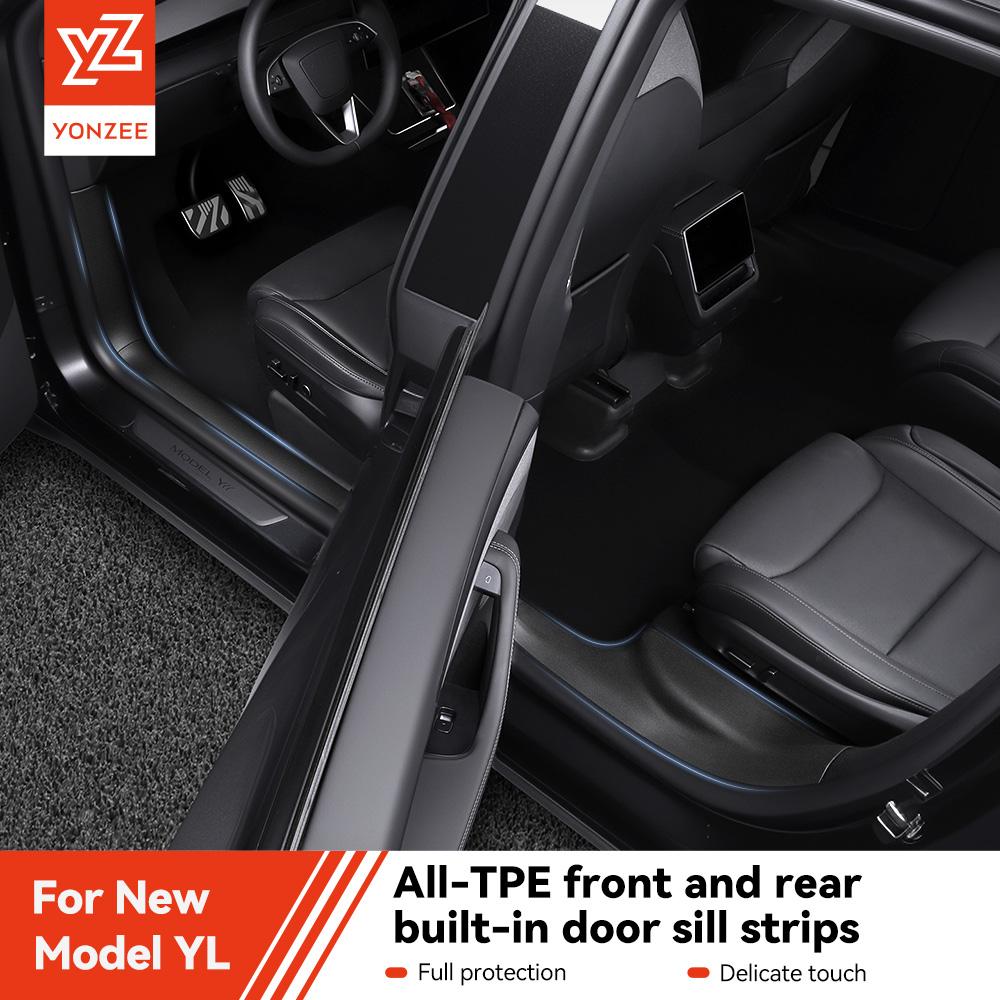YZ For Tesla Model YL 2026 TPE Front Rear Door Sill A-B-pillar Protector Threshold Strip Anti-kick Guard Panel Waterproof Pad