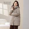 SNOWFLYING Women's Mid-Length Hooded Down Jacket