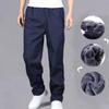 Herren Herbst Winter Einfarbig Übergröße Verdickt Locker Warm Bequem Outdoor Sport Hose