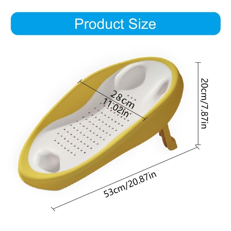 Multi Use Portable Baby Bath Tub Shower Bed with Drainage Hole, Toddler Shower Support for Infant Bath Time Comfort