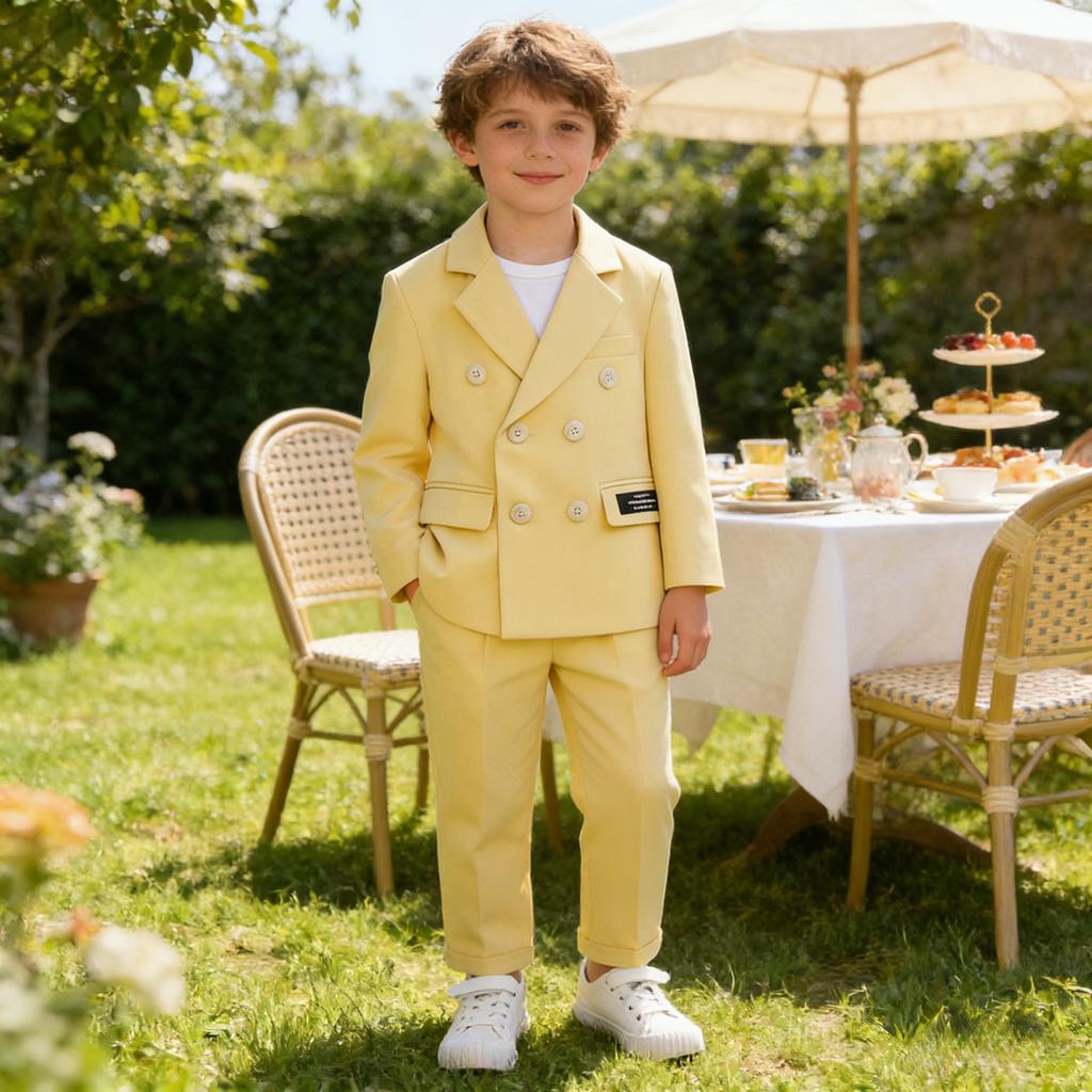 Suit for Boys Fall Casual Children School Uniform Outfits Handsome Kids Host Performance Costume 2-12Y Boy Birthday Blazers Set