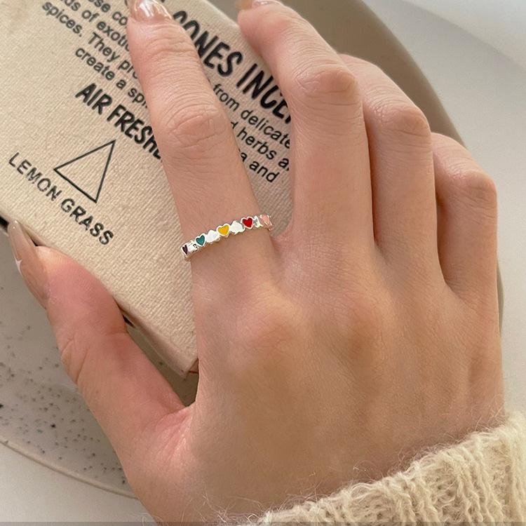 925 Silver Plated Heart Ring: Women's Thin Style Tail & Joint Ring with Niche Design