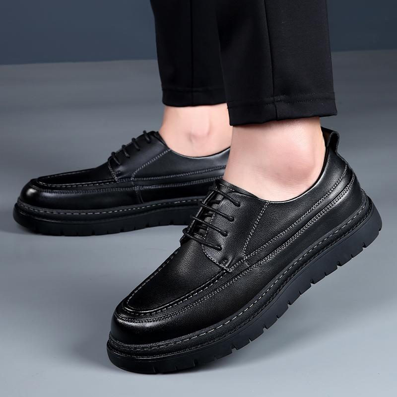 Pantofi Bărbați din Piele Platformă exterior Business Bărbați negri Rochie Modă Casual Nuntă petrecere Pantofi cu șireturi Confortabili Pantofi Bărbați