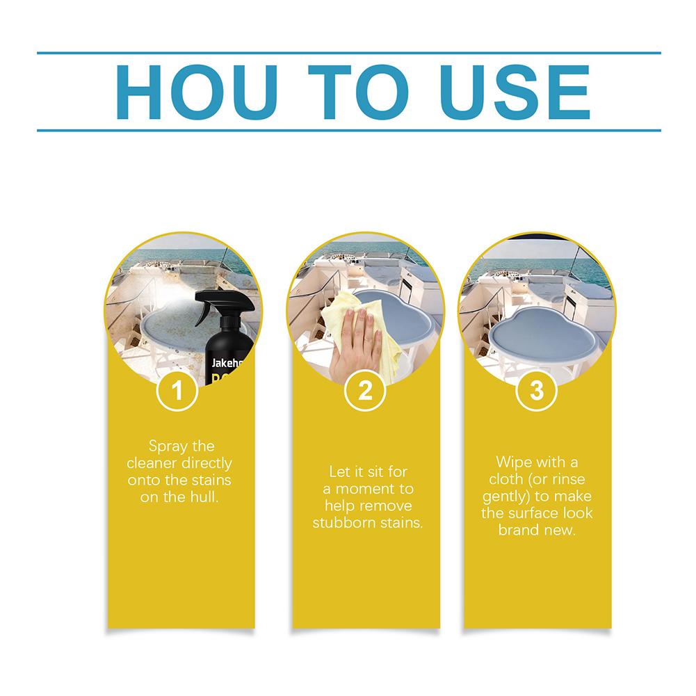 Boat Hull Cleaner For Fiberglass Professional Removing Stubborn Stains Gelcoat Stain Remover Spray Boat Cleaning Supplies 237ml