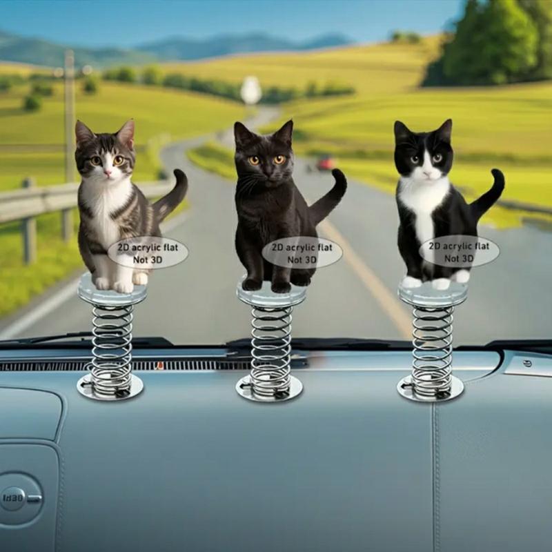 Car Dashboard Decorations Dancing Cats Dashboard Ornaments Car Interior Accessories Shaking Cats Bobblehead Car Decors