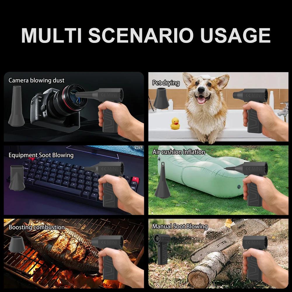 Handheld Portable Violent Blowers 180000RPM Mini Turbo Jet Fan High-speed Vacuum Air Dust Cleaner Rechargeable Turbo Blower Fans