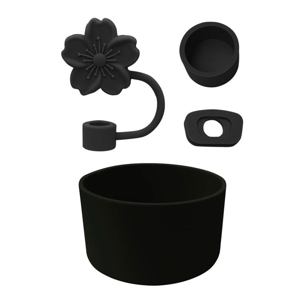 Set aus 4 rutschfesten Flaschenhüllen Silikon Überlaufschutz Abdeckung Flaschenzubehör Wasserflaschenuntersetzer