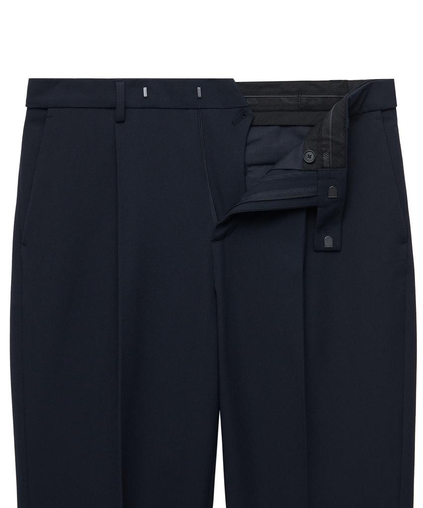 Musinsa Standard Loose Tapered Hidden Banding Crop Slacks [Navy]