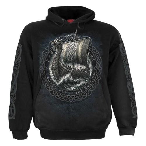 Spiral Direct Unisex Adult Viking Norseman Back & Sleeve Print Hoodie