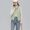 Women's Lightweight Down Vest Stand Collar Zip Up Sleeveless White Duck Down Padded Waistcoat Gilet