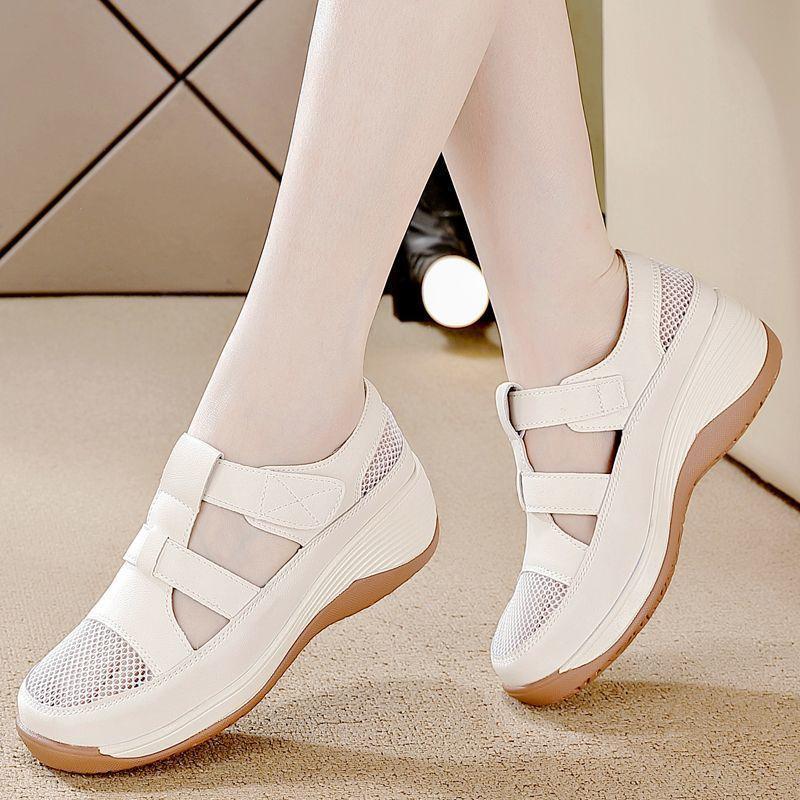 Retro Bag Head Sandals Women's 2025 New Summer Platform Sandals Fashion Mesh Breathable Hollow Two Wear Hole Shoes