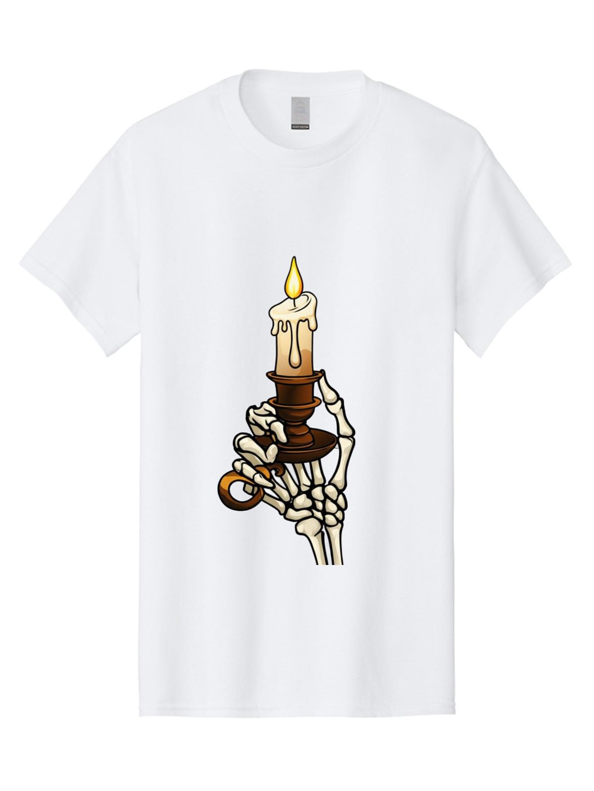 Candle-Holder-Skeleton-Hand Mens Graphic Tee, 100% Cotton, Casual Summer Wear S разноцветный