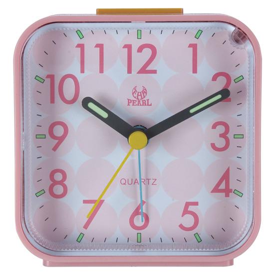 Ceas cu alarmă portabil din plastic, compact, fără ticăituri, ceas de masă mică, analog, consumabile de uz casnic