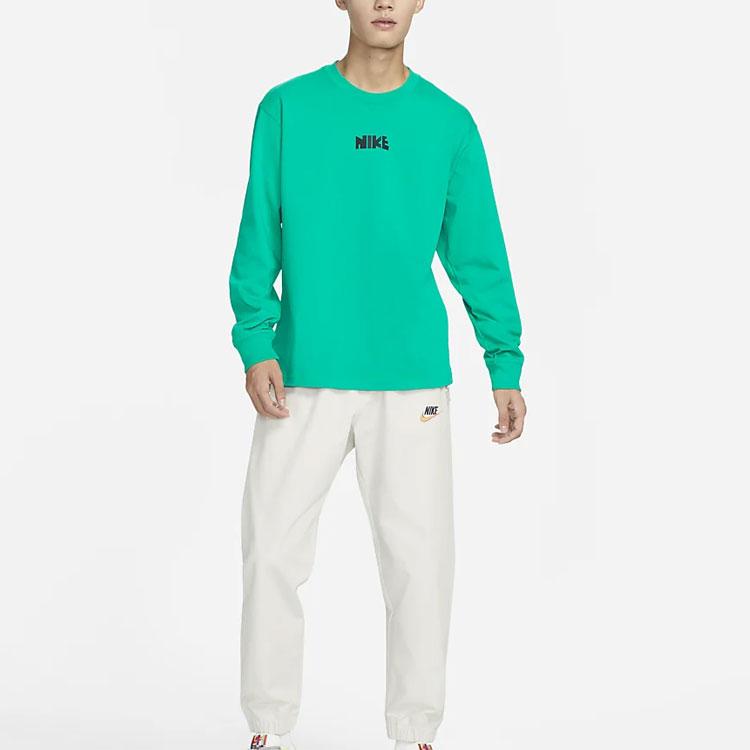 Nike Sportswear Embroidered Cotton Long Sleeve T-Shirt Men Tops Green FN0253-324