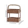 Textil Aufbewahrungskorb Handgeflochten 2 Etagen Doppellagig Weide Organizer Regal