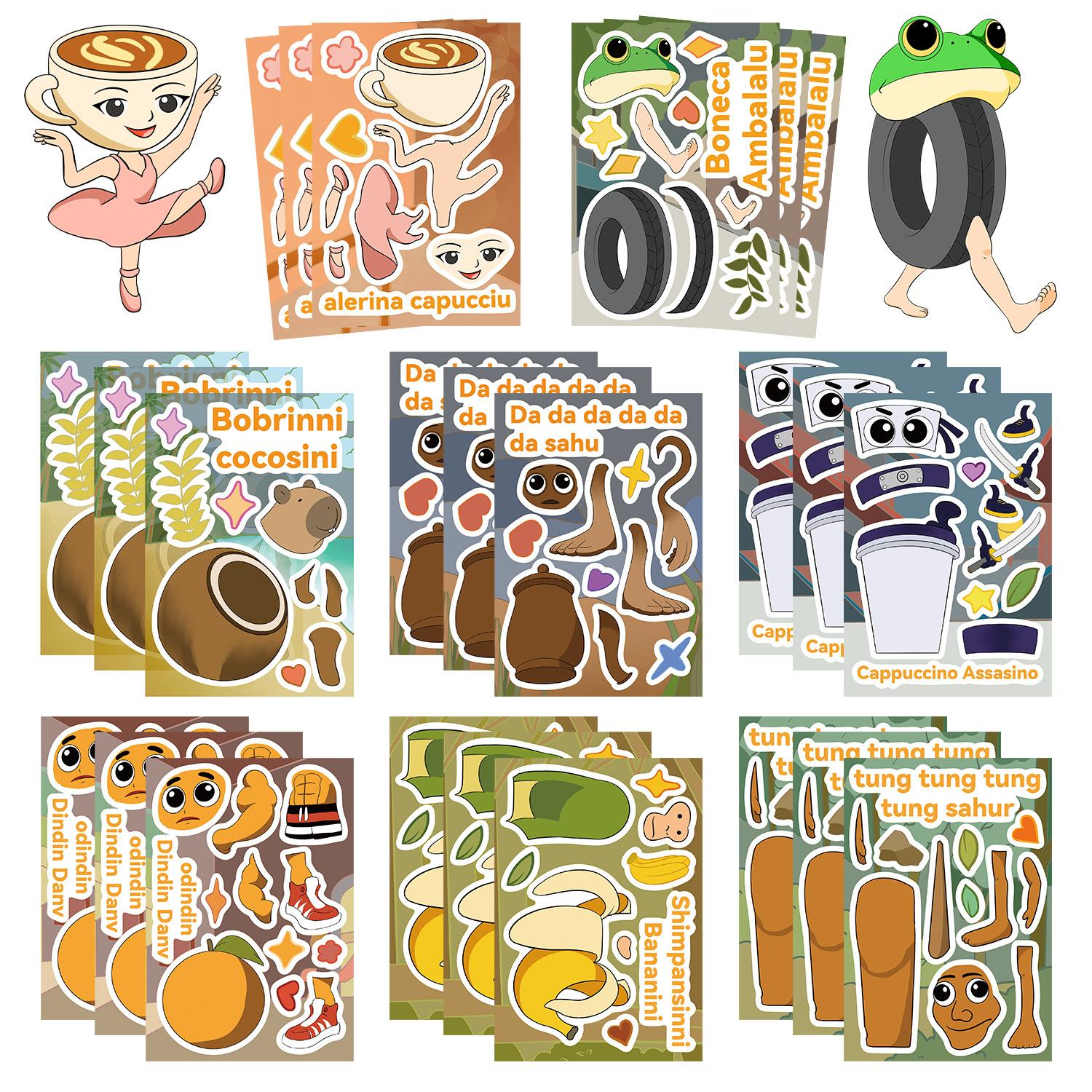 

8 стилей зарубежных гор и морей Джингл наклейки для обмена лицами Сделай лицо Водонепроницаемые наклейки для ручного учета DIY Декоративные наклейки