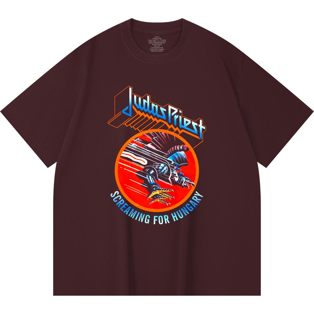 T-shirt Heavy Metal 100% Cotone 230 Gsm Stampa Band Rock Musica Popolare Unisex T-shirt Pesante in Cotone