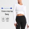 Damen Cropped Langarm Yoga & Lauf Top