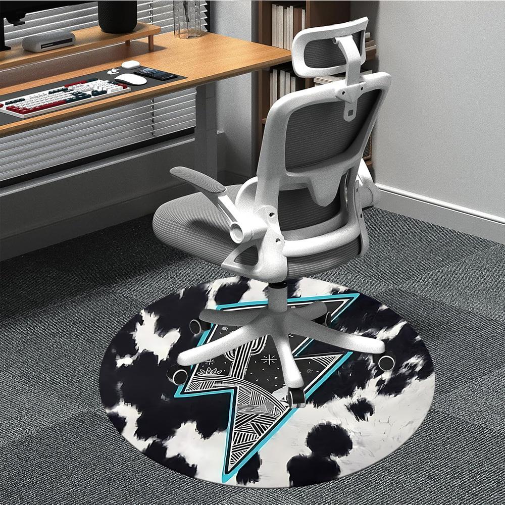 

1pc Cactus Lightning Chair Carpet for Office, Non-slip, Soft and Durable Office Rug, Perfect for Office yy260127143 80cm by 80cm