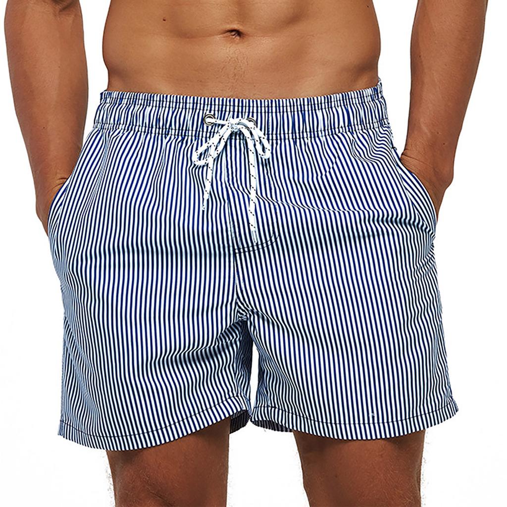 Herreshorts Casual Classic Fit Sommerstrandshorts med snøring med elastisk midje og lommer