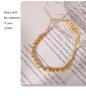 18K Gold-Plated Titanium Steel Necklace & Bracelet Set with Round Bead Spacer & Diamond Tassel