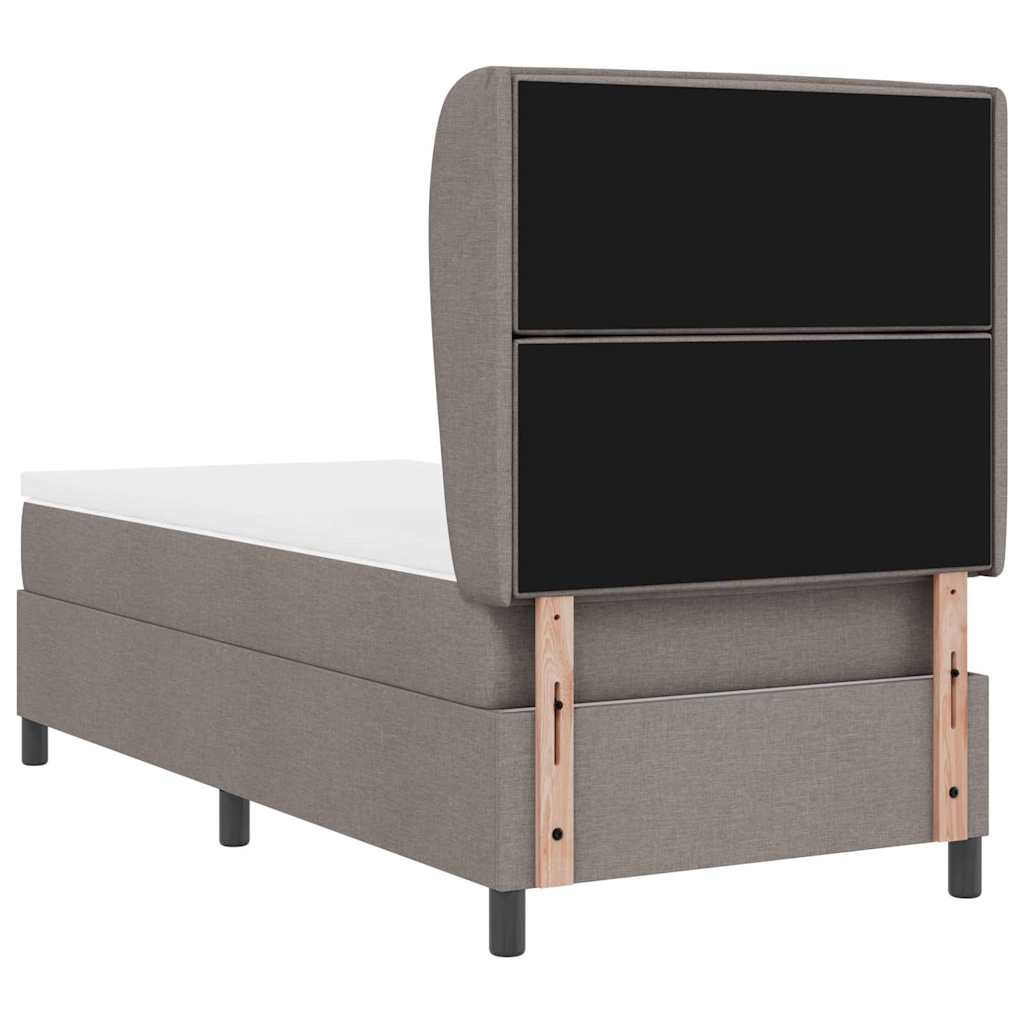 Box Spring Bed with Headboard Taupe 80 x 200 cm Fabric