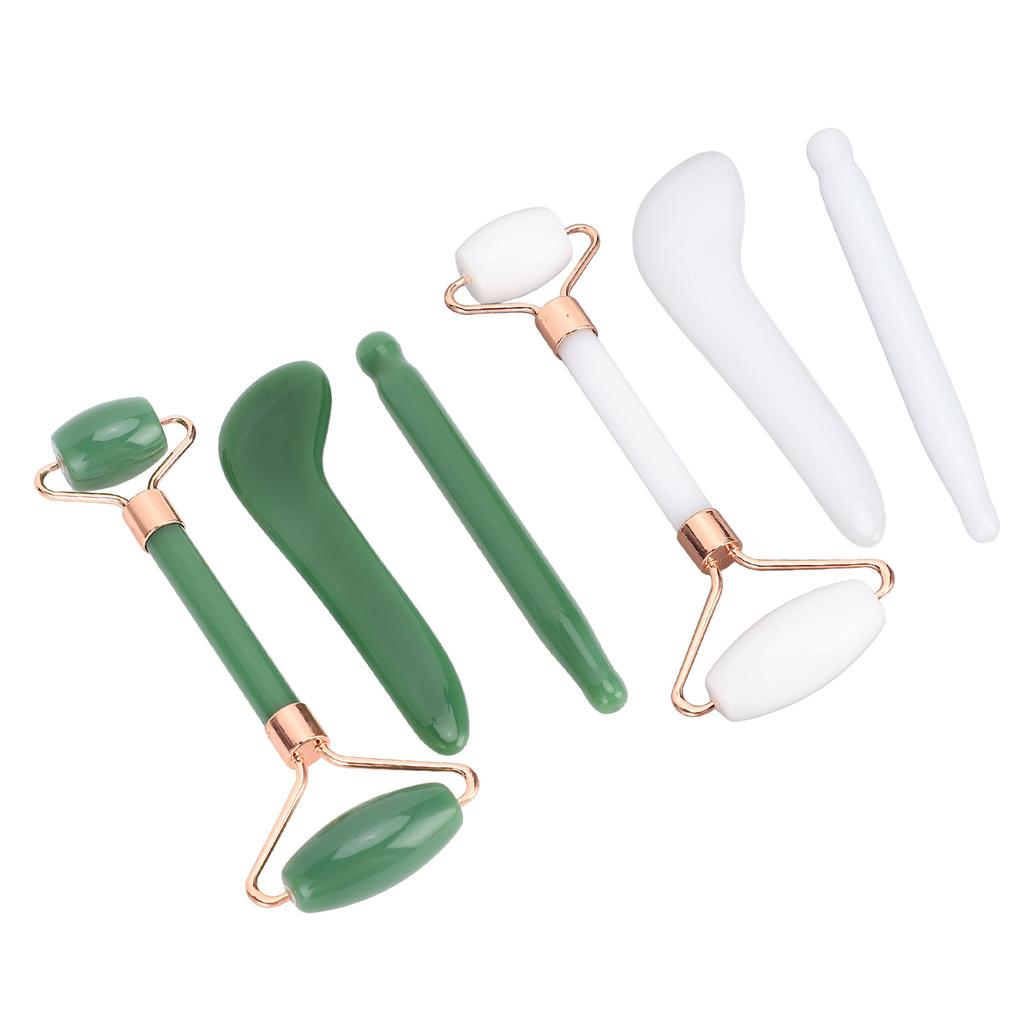3pcs Jadestone Face Roller Gua Sha Set Anti Aging Improve Circulation Gua Sha Scraping Massage Tool