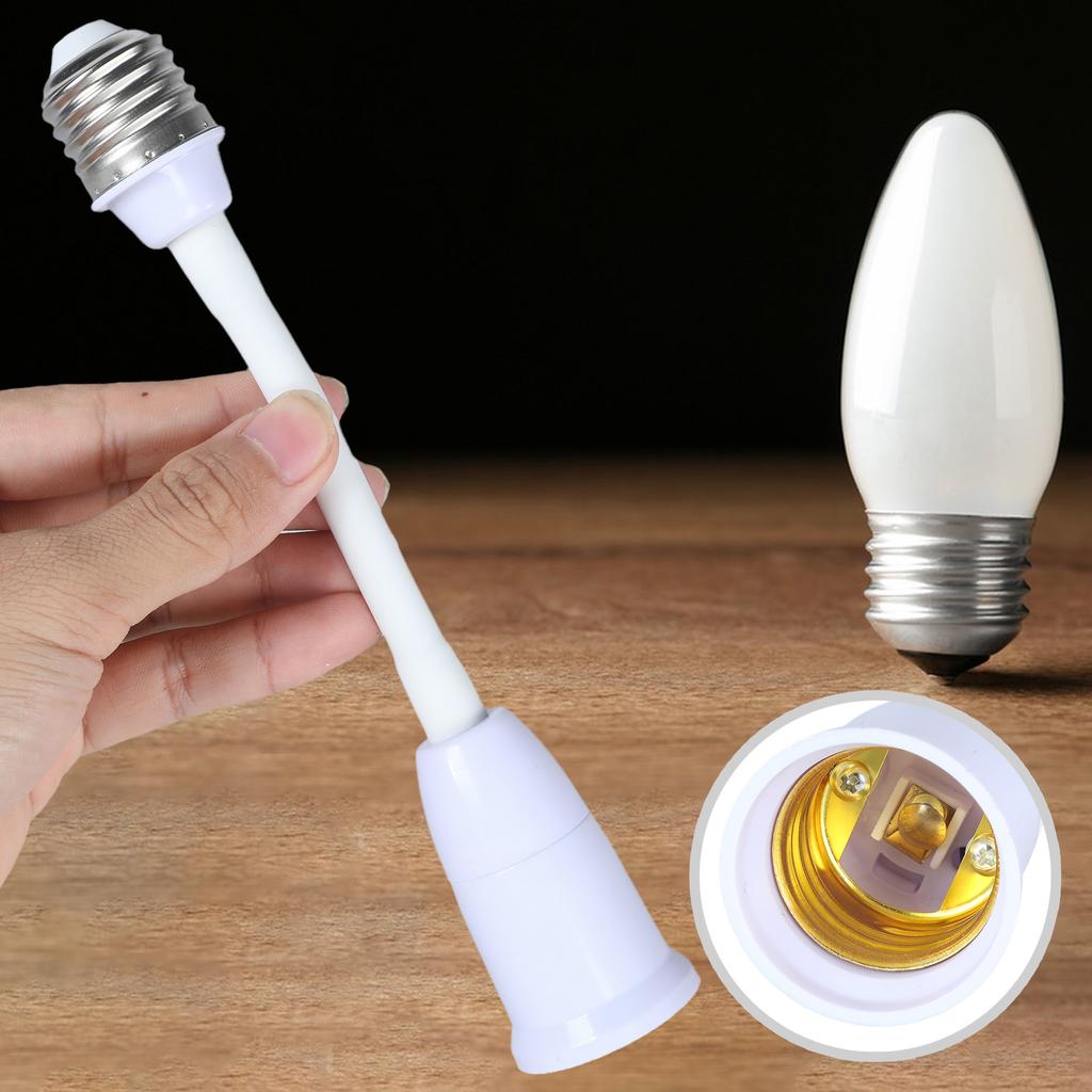 E27 To E27 Light Bulb Socket Adapter with Flexible Gooseneck Adjustable Extender for Home Lighting