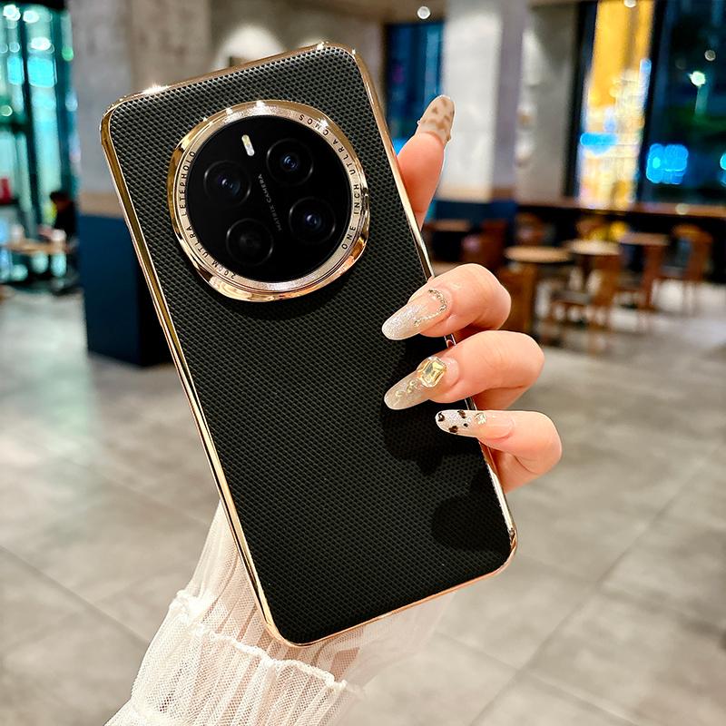 For Honor Magic 7 7 Pro Large Hole Plating Textured Lens Ring Drop & Fingerprint Resistant Phone Case
