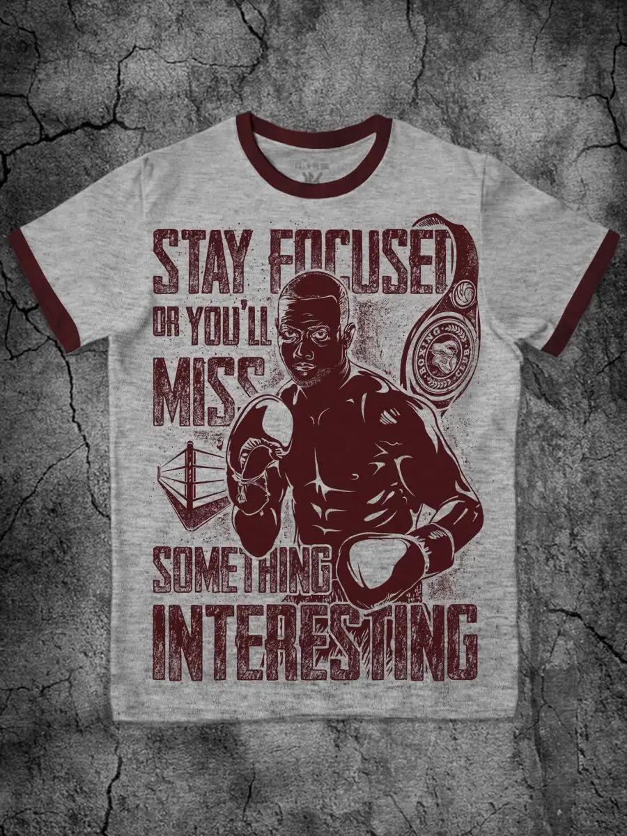 Grey Boxing T-shirt with boxing print 2XL