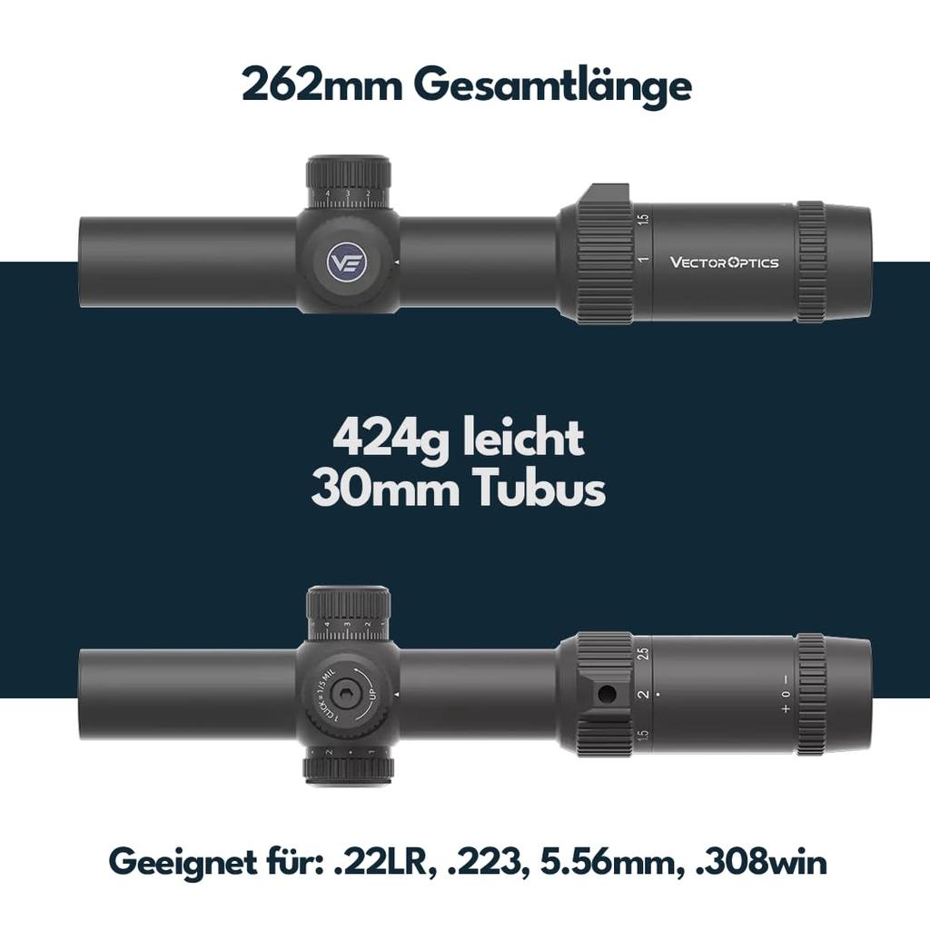 Vector Optics GEN2 Forester Fiber Forester 2nd Generation Fiber Reticle 1-5x24 SCOC-54 [2025 Model]