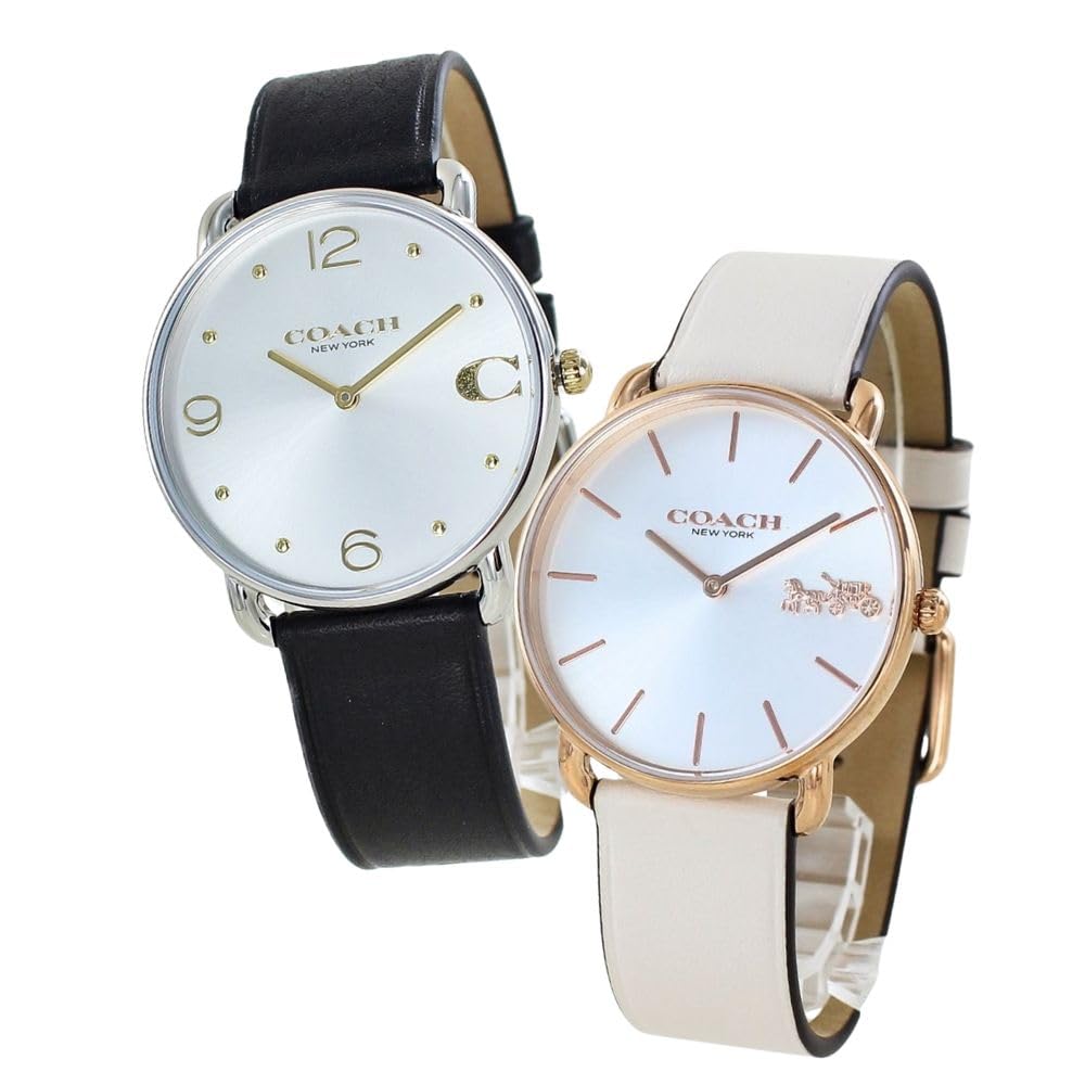 

Watch Pair Watch Storage Box Pair Watch Elliott Slim Thin Leather Strap Black Ivory 1450419814504380 [Coach] Men s Women s [Item]