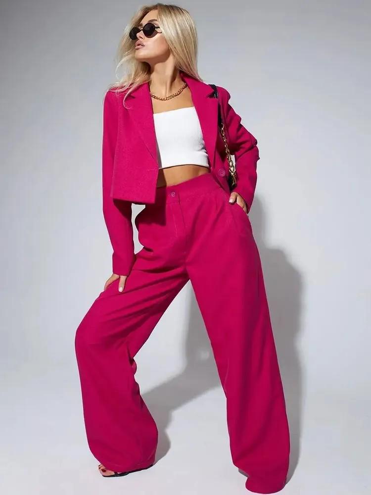 OZON 2025 Podzimní dámský ležérní oblek: Sada úzkého saka a kalhot