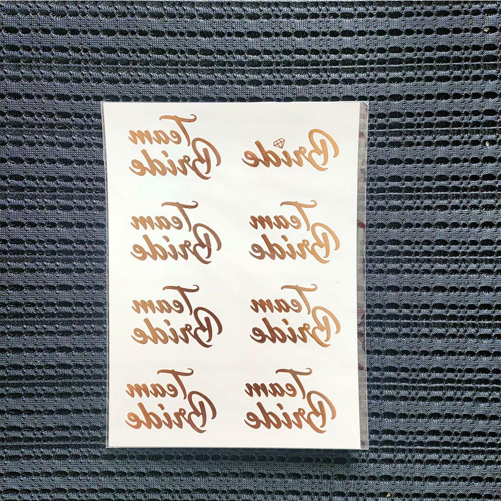 

Водонепроницаемые временные татуировки розового золота Team Bride для девичников One Size