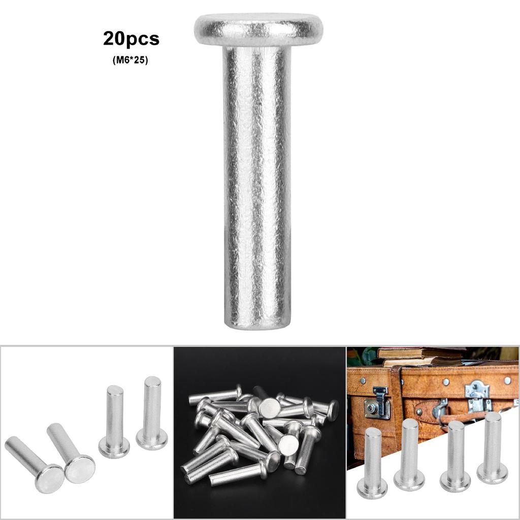 20pcs GB867 M6 Flat Hd Aluminum Rivets Flat Hd Rivet (M6 * 20)
